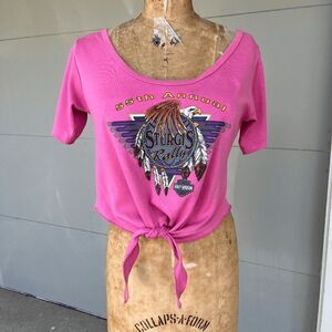 VTG '95 Harley-Davidson Motorcycle Sturgis Rally Single Stitch Tie-Up Tee - L